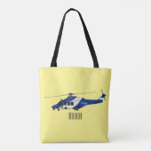Cartoon politieluchtschroefvliegtuigen tote bag (Achterkant)