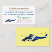 Cartoon politieluchtschroefvliegtuigen visitekaartje (Voorkant / Achterkant)