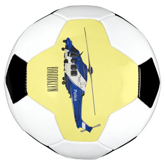 Cartoon politieluchtschroefvliegtuigen voetbal (Gedraaid)