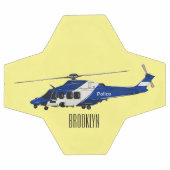 Cartoon politieluchtschroefvliegtuigen voetbal (Enkel)