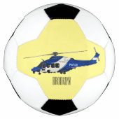 Cartoon politieluchtschroefvliegtuigen voetbal (Voorkant)