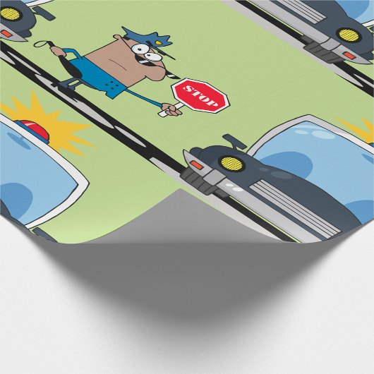 Cartoon politieman cadeaupapier