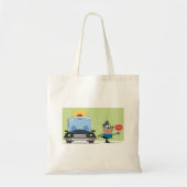 Cartoon politieman Stop Canvas tas (Voorkant)