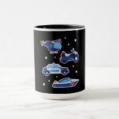 Cartoon politievoertuigen mok (Midden)