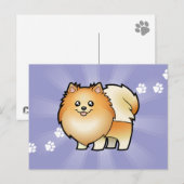 Cartoon Pommeren Briefkaart (Voorkant / Achterkant)