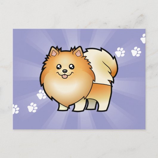 Cartoon Pommeren Briefkaart (Voorkant)