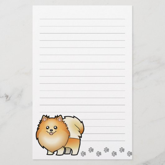 Cartoon Pommeren Briefpapier (Voorkant)