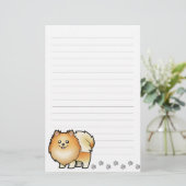 Cartoon Pommeren Briefpapier (Staand voorkant)