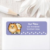 Cartoon Pommeren Etiket (Insitu)