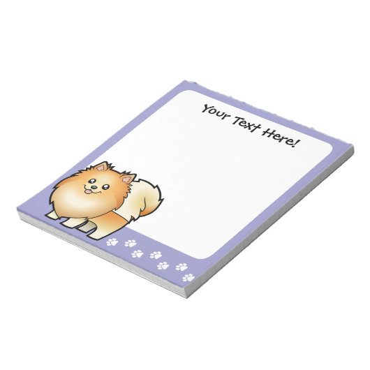 Cartoon Pommeren Notitieblok (Linkerzijde)