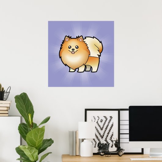 Cartoon Pommeren Poster (Thuiskantoor)