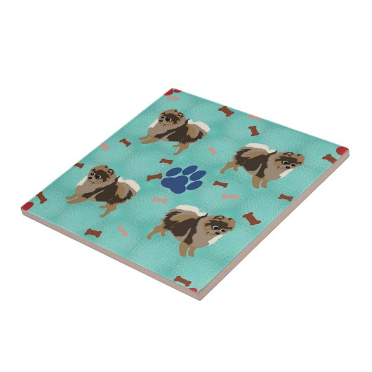 Cartoon Pommeren Tegeltje (Zijkant)