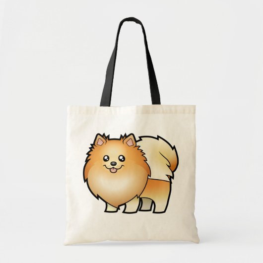 Cartoon Pommeren Tote Bag (Voorkant)