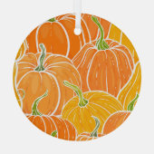 Cartoon pompoen, schattig herfstpatroon. glas ornament (Achterkant)