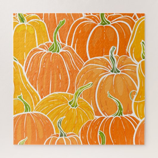 Cartoon pompoen, schattig herfstpatroon. legpuzzel (Verticaal)