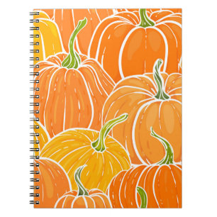 Cartoon pompoen, schattig herfstpatroon. notitieboek