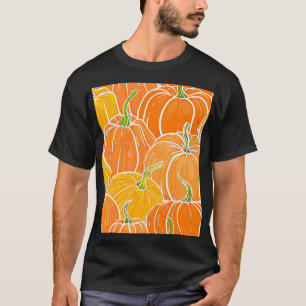 Cartoon pompoen, schattig herfstpatroon. t-shirt