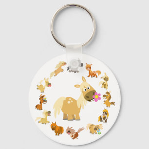 Cartoon Ponies Mandala Sleutelhanger