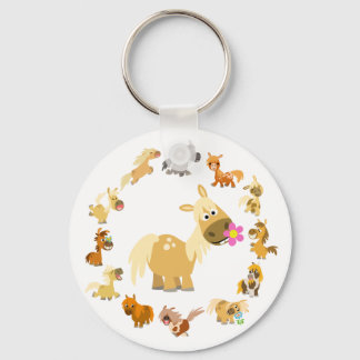 Cartoon Ponies Mandala Sleutelhanger