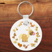 Cartoon Ponies Mandala Sleutelhanger (Voorkant)
