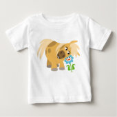 Cartoon Pony en bloem Baby T-shirt voor de tender (Voorkant)