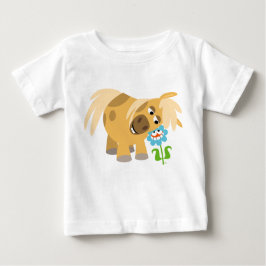 Cartoon Pony en bloem Baby T-shirt voor de tender