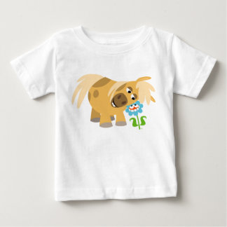 Cartoon Pony en bloem Baby T-shirt voor de tender