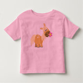 Cartoon Pony en Bloem T-shirt (Voorkant)