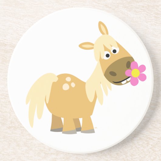 Cartoon Pony en ventilator Onderzetter (Voorkant)