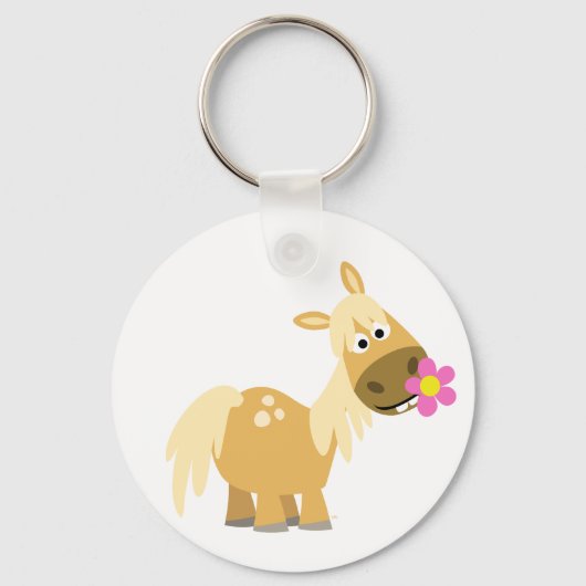 Cartoon Pony en ventilatorsleutelhanger Sleutelhanger (Voorkant)