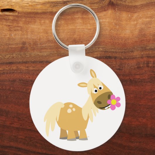 Cartoon Pony en ventilatorsleutelhanger Sleutelhanger (Voorkant)