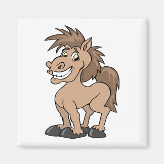 Cartoon Pony Gekke paarden glimlachen Magneet