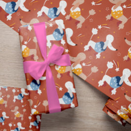 Cartoon poodle naadloos patroon cadeaupapier