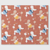 Cartoon poodle naadloos patroon cadeaupapier (Vlak)
