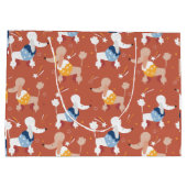 Cartoon poodle naadloos patroon grote cadeau tas groot cadeauzakje (Achterkant)