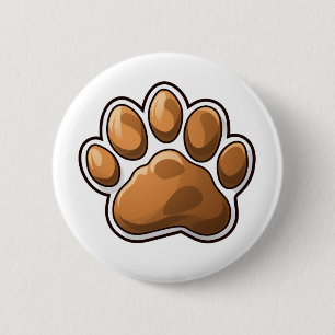 Cartoon poot illustratie ronde button 5,7 cm