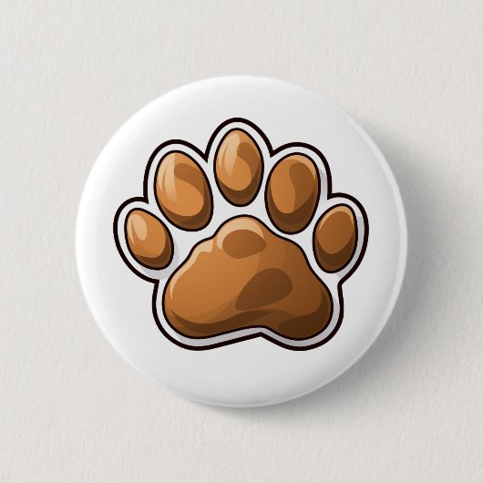 Cartoon poot illustratie ronde button 5,7 cm (Voorkant)