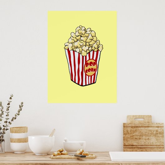 Cartoon Popcorn Bag Print (Keuken)