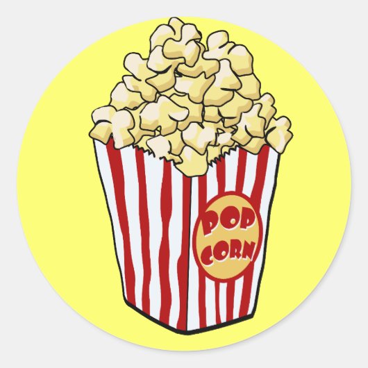 Cartoon Popcorn Bag Sticker (Voorkant)