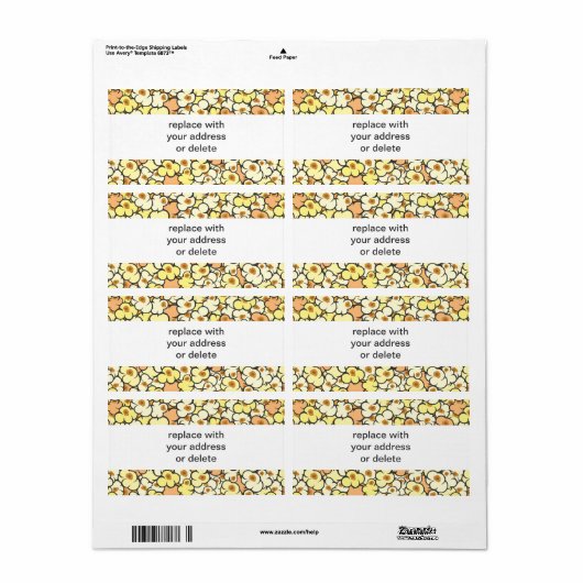 Cartoon Popcorn Etiket (Full Sheet)