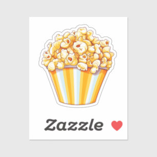 Cartoon popcorn sticker