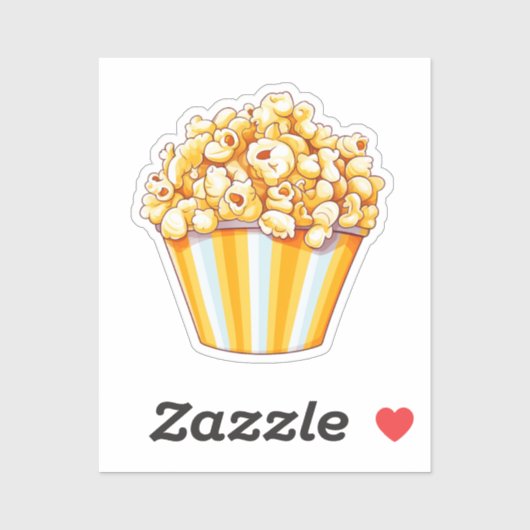 Cartoon popcorn sticker (Vel)