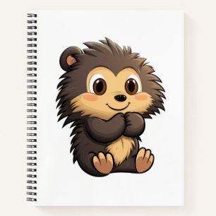 Cartoon porcupine illustratie notitieboek