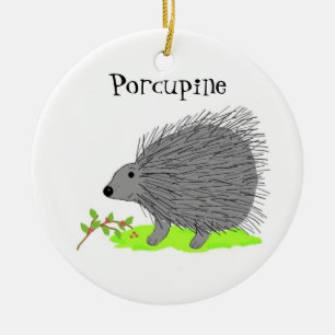 Cartoon Porcupine Keramisch Ornament