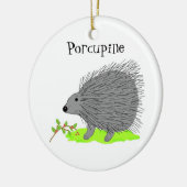 Cartoon Porcupine Keramisch Ornament (Links)