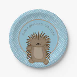 Cartoon Porcupine Kinderen Birthday Party Papieren Bordje