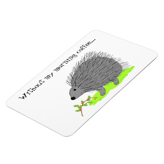 Cartoon Porcupine met Cute Gezegde Magneet (Linkerzijde)