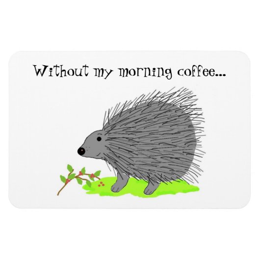 Cartoon Porcupine met Cute Gezegde Magneet (Horizontaal)