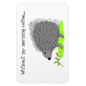 Cartoon Porcupine met Cute Gezegde Magneet (Verticaal)