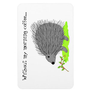 Cartoon Porcupine met Cute Gezegde Magneet